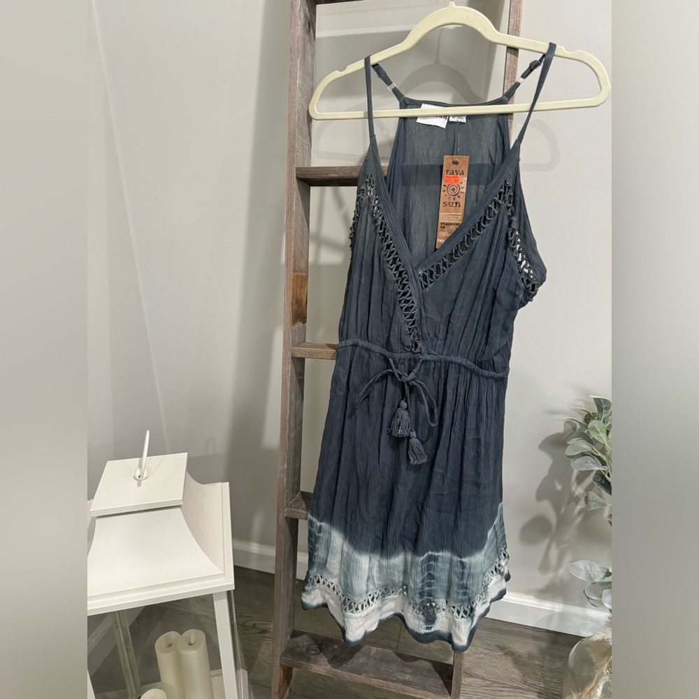 ISLAND VIBES BLUE SUMMER DRESS FOR BEACH VACATION
